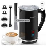 Automatic Electric Milk Frother and Steamer Hot and Cold , 4-in-1 Milk Steamer Hot and Cold Milk Foam Maker for Coffee, Latte, Cappuccino, Hot Chocolate, 8.1 oz Heater with Strix Control