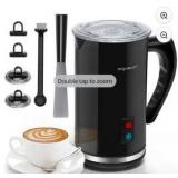 Automatic Electric Milk Frother and Steamer Hot and Cold , 4-in-1 Milk Steamer Hot and Cold Milk Foam Maker for Coffee, Latte, Cappuccino, Hot Chocolate, 8.1 oz Heater with Strix Control