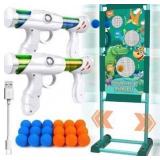 Gun Toy Gift for Boys Age of 4 5 6 7 8 9 10 10+ Years Old Kids Girls for Birthday with Moving Shooting Target 2 Blaster Gun and 18 Foam Balls Compatible with Nerf Guns (Dinosaur