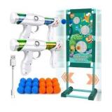 Gun Toy Gift for Boys Age of 4 5 6 7 8 9 10 10+ Years Old Kids Girls for Birthday with Moving Shooting Target 2 Blaster Gun and 18 Foam Balls Compatible with Nerf Guns (Dinosaur