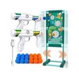Gun Toy Gift for Boys Age of 4 5 6 7 8 9 10 10+ Years Old Kids Girls for Birthday with Moving Shooting Target 2 Blaster Gun and 18 Foam Balls Compatible with Nerf Guns (Dinosaur