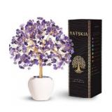 YATSKIA Amethyst Crystal Tree, Gemstones and Crystals, Stone Desk Decor, Healing Crystal, Gem Tree Purple, Unique Gifts for Women, Meditation Decor, Spiritual Gifts
