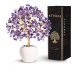 YATSKIA Amethyst Crystal Tree, Gemstones and Crystals, Stone Desk Decor, Healing Crystal, Gem Tree Purple, Unique Gifts for Women, Meditation Decor, Spiritual Gifts