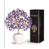YATSKIA Amethyst Crystal Tree, Gemstones and Crystals, Stone Desk Decor, Healing Crystal, Gem Tree Purple, Unique Gifts for Women, Meditation Decor, Spiritual Gifts