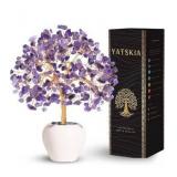 YATSKIA Amethyst Crystal Tree, Gemstones and Crystals, Stone Desk Decor, Healing Crystal, Gem Tree Purple, Unique Gifts for Women, Meditation Decor, Spiritual Gifts
