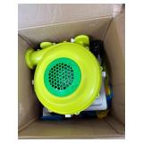 $174 Inflatable Bounce House with Blower, Slide & Basketball Hoop