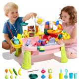 BLUE! 2026 Upgraded Toddler Sand Water Table Toy with Electric Pump