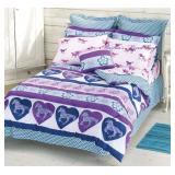 Purple Pink Horse Pony Queen Comforter Set Sheets Bed In A Bag