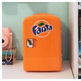 $54 Fanta Mini Fridge - Portable Beverage Cooler, 6 Can Capacity