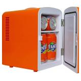 $54 Fanta Mini Fridge - Portable Beverage Cooler, 6 Can Capacity