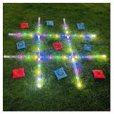 OTTARO Giant Tic Tac Toe Outdoor Game, 3ft x 3ft with Lights