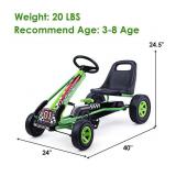 $129 Costway Go Kart 4 Wheel Pedal Powered Kids Ride On Toy w/ Adjustable S