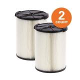 1-Layer Pleated Filter 5 Gallon+ RIDGID Vac (2-Pack) plus one which is a different Size. 3 total filters.