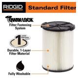 1-Layer Pleated Filter 5 Gallon+ RIDGID Vac (2-Pack) plus one which is a different Size. 3 total filters.