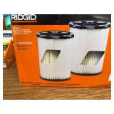 1-Layer Pleated Filter 5 Gallon+ RIDGID Vac (2-Pack) plus one which is a different Size. 3 total filters.