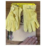 Plainsman Premium Cabretta Yellow Leather Gloves 2 Pairs (Medium)