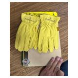 Plainsman Premium Cabretta Yellow Leather Gloves 2 Pairs (Medium)