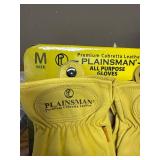 Plainsman Premium Cabretta Yellow Leather Gloves 2 Pairs (Medium)