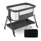 $144 Baby Bedside Sleeper Bassinet with Wheels - 38
