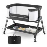 $144 Baby Bedside Sleeper Bassinet with Wheels - 38