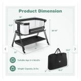 $144 Baby Bedside Sleeper Bassinet with Wheels - 38