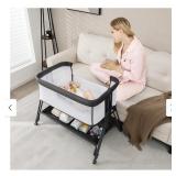 $144 Baby Bedside Sleeper Bassinet with Wheels - 38