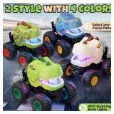 Dinosaur RC Car for Kids Ages 3-12, Monster Truck, Spray, Lights