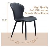 $150 VFF Dining Chairs Set of 4, Metal Legs, PU Leather Cushions