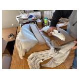 $150 VFF Dining Chairs Set of 4, Metal Legs, PU Leather Cushions