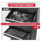 Magnetic Socket Holder- 6pc SAE & Metric Set | 1/4 3/8 1/2 Drives. Sockets sold separately