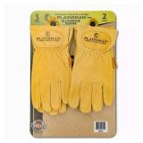 Plainsman Premium Cabretta Yellow Leather Gloves 2 Pairs (Medium)