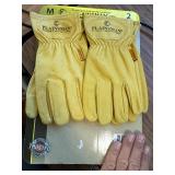 Plainsman Premium Cabretta Yellow Leather Gloves 2 Pairs (Medium)
