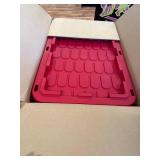 $65 Hyper Tough 27-Gallon Stackable Snap Lid Storage Bin, Black/Red