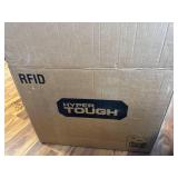 $65 Hyper Tough 27-Gallon Stackable Snap Lid Storage Bin, Black/Red