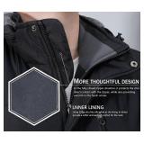 $66 SPOSULEI Ski Jacket with Hood, Waterproof Snowboard Fleece-Lined