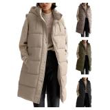 Long Vest for Women Sleeveless Zip-up Puffer with Hood