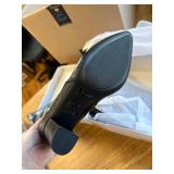 $98 LeaHy Womens High Heel Boots PU Leather Side Zip Thigh High