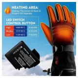 $90 Rechargeable Heated Gloves for Men & Women 7.4V 6400mAh Battery