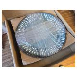 $69 Dinnerware Sets 16 Pieces - Round Reactive Glaze Tableware for 4, BLUE.