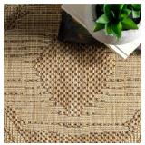 $120 nuLOOM Ranya Tribal Light Brown 6 ft 7 in x 9 ft Indoor/Outdoor Rug