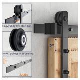 $60 SMARTSTANDARD 5.5ft Barn Door Hardware Kit, Sliding I-Shape Hanger