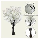 $170 White Artificial Cherry Blossom Trees, 6.5ft/2m, Decor