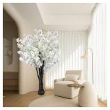 $170 White Artificial Cherry Blossom Trees, 6.5ft/2m, Decor