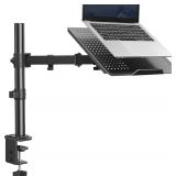 HUANUO Laptop Desk Mount - 17" to 32" Monitor Arm, Ventilated Tray