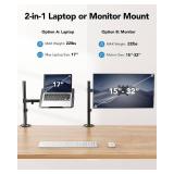 HUANUO Laptop Desk Mount - 17" to 32" Monitor Arm, Ventilated Tray