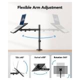 HUANUO Laptop Desk Mount - 17" to 32" Monitor Arm, Ventilated Tray