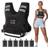 VBSD Adjustable Weighted Vest 11-20lb with 6 Weights