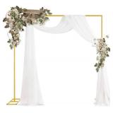 8ft Wedding Arch Round Backdrop Stand-Gold Balloon Frame with Base