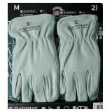 Plainsman Cold Weather Gloves, Fleece Lining, Cowhide, M, 2 Pairs