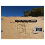 SDLANCH 20x30 All-Steel Carport Kit with Enclosed Sidewalls
